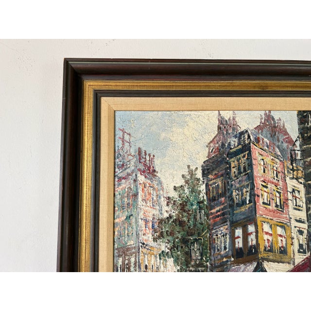 1960s 1960's Heyer Impressionist Winter Cityscape Paris Street Scene Oil Painting on Canvas For Sale - Image 5 of 12
