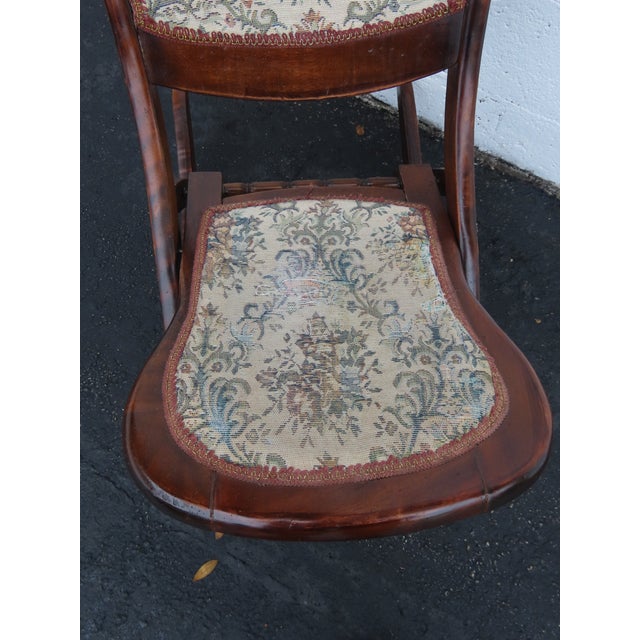 Victorian Early 1900s Solid Wood Folding Rocking Chair 6897 For Sale In Miami - Image 6 of 12