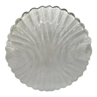 Vintage 1970s Arcoroc France "Seabreeze" Clear Glass Platter For Sale