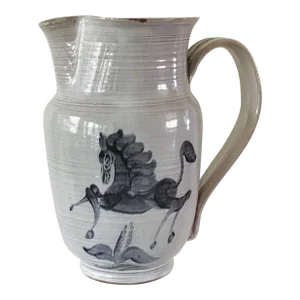 Mid 20th Century Edwin and Mary Scheier Ceramic Pitcher