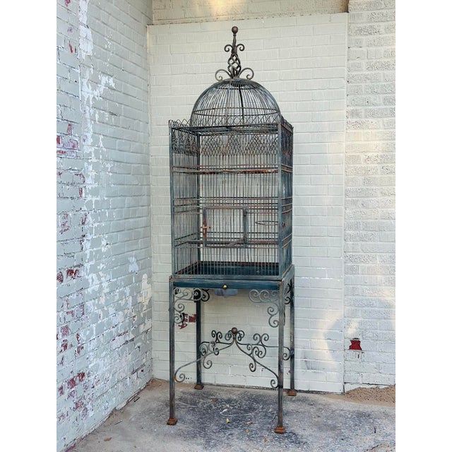 Gothic Enormous Vintage Maitland Smith Birdcage For Sale - Image 3 of 11