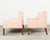 Late 20th Century Pair of Slope Arm Sofas Fortuny Style Apricot Fabric For Sale - Image 5 of 12