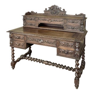 19th Century French Renaissance Wall Desk With Extending Writing Surface For Sale