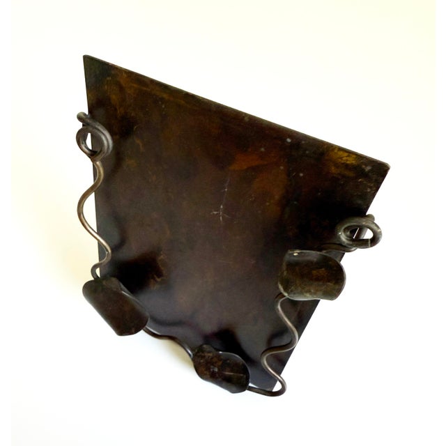 Artisan metal picture holder handmade of aged copper with an organic botanical design. Made by noted contemporary Canadian...