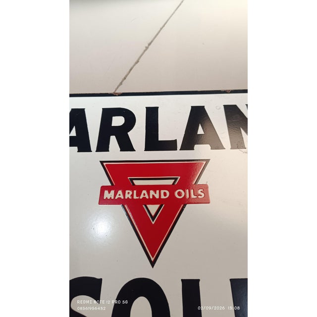 Vintage Marland Gasoline Metal Sign Advertising 2026 Reproduction 1.3mm Heavy Steel For Sale - Image 4 of 18