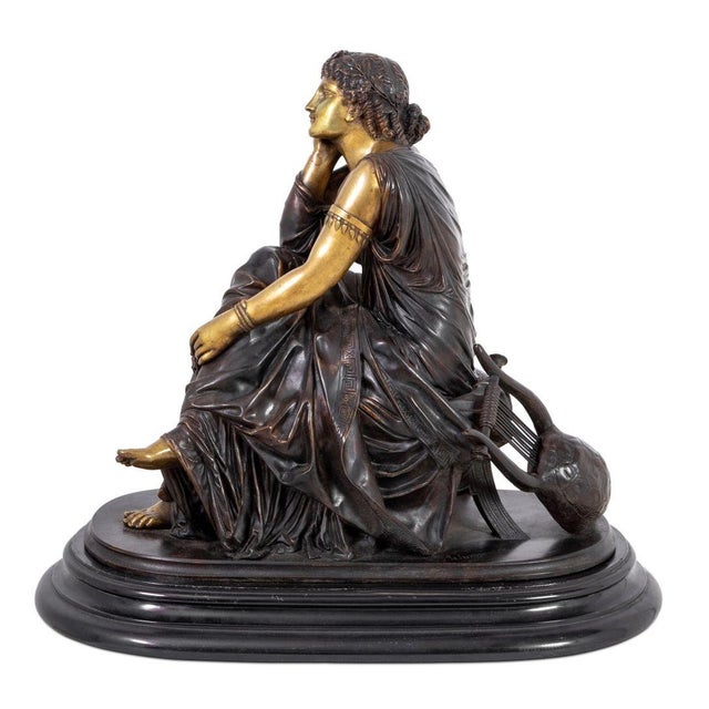 Pierre Schoenewerk "Erato" Patinated Bronze For Sale - Image 4 of 5