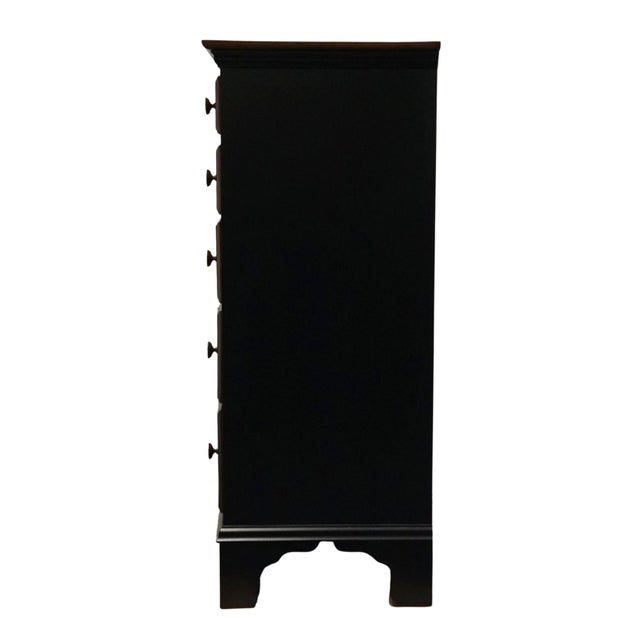 Late 20th Century Genuine Hitchcock Solid Cherry 35" Two Toned Hand Painted Chest of Drawers For Sale - Image 12 of 15