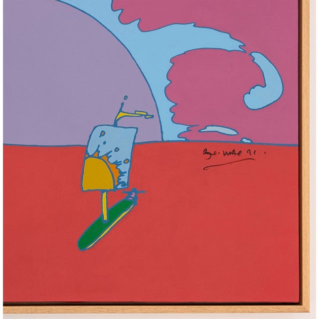 Original acrylic painting on canvas. Hand signed and dated on front by Peter Max. Canvas size: 24 x 30 inches. Custom...