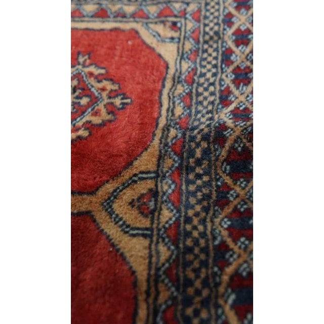 Hand-Knotted Square Oriental Decorative Rug with Red Colors For Sale - Image 6 of 7