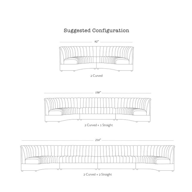 Matthew Izzo Home Estelle Oatmeal Velvet Curved Banquette Sofa For Sale - Image 4 of 6