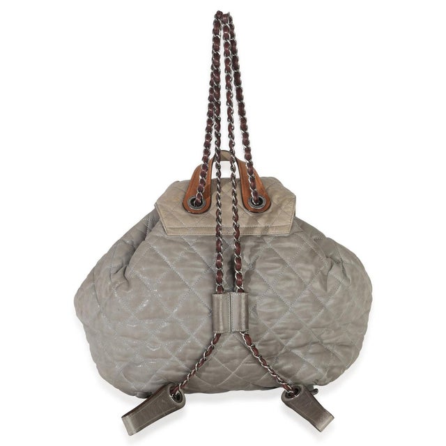 Chanel Grey Quilted Calfskin In The Mix Backpack For Sale - Image 4 of 7