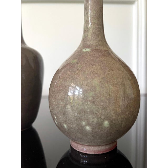 Collection of Four Chinese Ceramic Vases with Peachbloom Glaze For Sale - Image 9 of 15