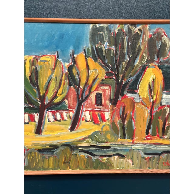 Unknown, Behind the Trees, 1950s, Oil on Canvas, Framed For Sale - Image 4 of 18