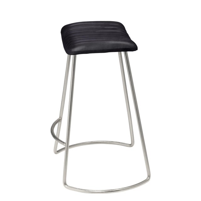 Rustic Lifestyle by JY Theo Counter Stool in Grey For Sale - Image 3 of 5