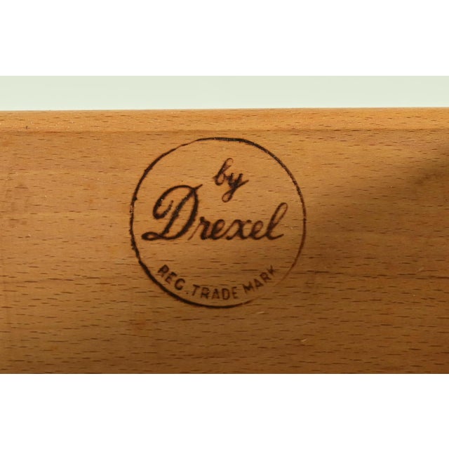 Wood Drexel French Provincial Louis XV Cream Lacquered Highboy Dresser, 1956 For Sale - Image 7 of 13