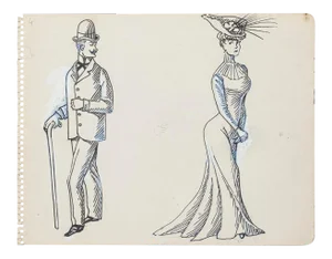 Unknown - Coquetterie Jalouserie - Original Pen Drawing - 19th Century
