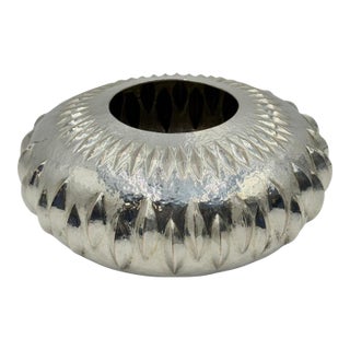 1960s Los Castillo Taxco Mexican Modernist Silver Plate Copper Sculptural Bowl For Sale