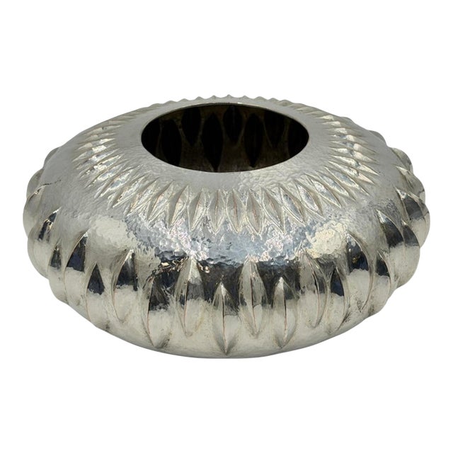 1960s Los Castillo Taxco Mexican Modernist Silver Plate Copper Sculptural Bowl For Sale