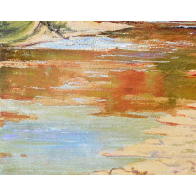 Mid Century River Mountain Valley Oasis Landscape For Sale - Image 4 of 6