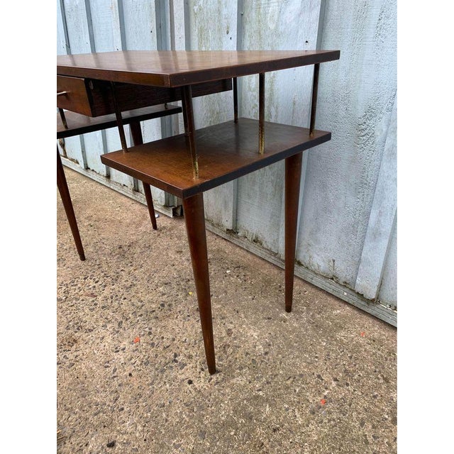 Mid 20th Century Mid Century Modern Walnut Writing Table Desk For Sale - Image 4 of 10