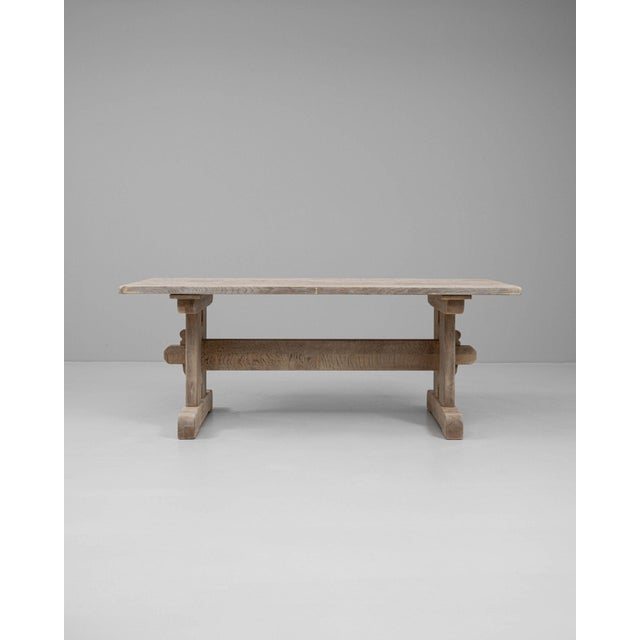 Wood Mid 20th Century France Tan Wood Dining Table For Sale - Image 7 of 10
