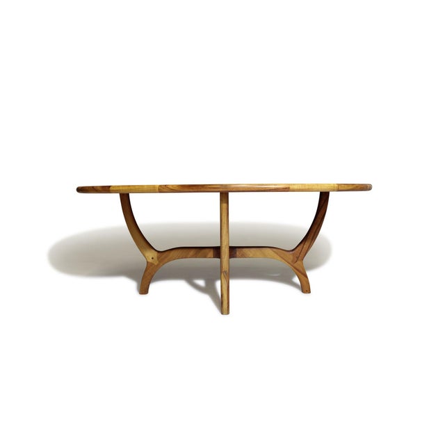 Mid 20th Century Mid 20th Century Handcrafted Solid Koa Wood Dining Table – Studio Craft Design For Sale - Image 5 of 12