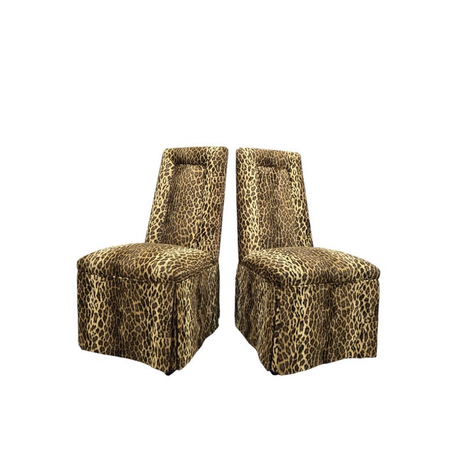 Henredon Vintage Henredon Style High-Back Skirted Side Chairs – Pair For Sale - Image 4 of 11