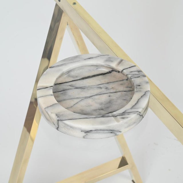 Large Round Ashtray in Arabescato Carrara Marble by Angelo Mangiarotti, Italy, 1970s For Sale - Image 10 of 14