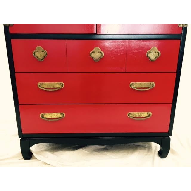 Lacquered Red & Black Asian Style Lane Dresser Chairish