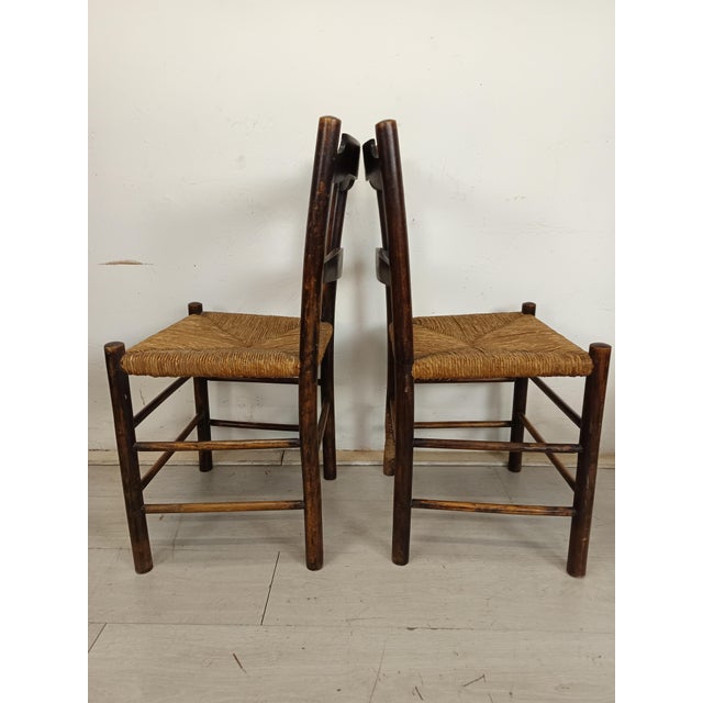 Rustic Straw Chairs, Set of 4 For Sale - Image 5 of 18