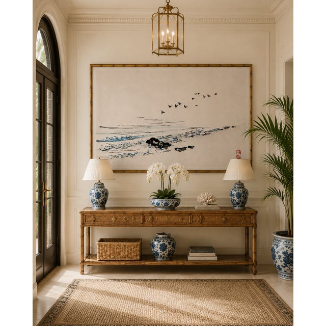 Beach Scenery by Kōno Bairei, Vintage Japanese Art Print Reproduction, 30" X 20" For Sale In Buffalo - Image 6 of 10