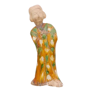 Yellow & Green Soncai Vintage Statue