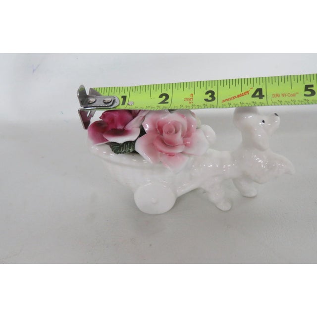 Thorley Bone China Figurine Poodle Pulling Cart of Flowers Made in England 5155b For Sale - Image 16 of 16