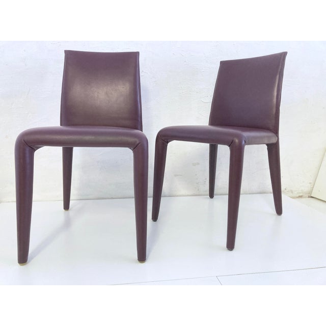Vintage Leather Side Chairs by Mario Bellini for B&B Italia, 2000s, Set of 2 For Sale - Image 10 of 10