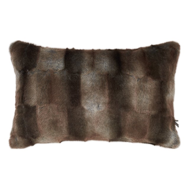 Decorative Faux Fur Cushion by Villa Como For Sale