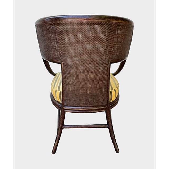 Modern Pair of Barbara Barry Classic Curved Arm Chairs From McGuire For Sale - Image 3 of 7