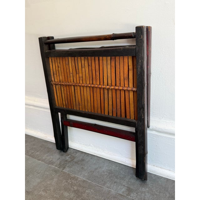 Vintage Asian bamboo folding magazine rack has clean and contemporary lines. In addition to magazines, it can also hold...
