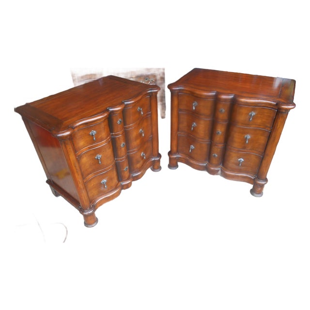 Baker Furniture Milling Road Scallop Nightstands- Pair For Sale