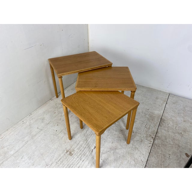 Danish Set Off Nesting Tables by E. W. Bach, 1960s, Set of 3 For Sale - Image 11 of 12