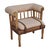 Mid-Century Modern Bouclé and Leather Upholstered Bench With Spindle Back For Sale - Image 3 of 8