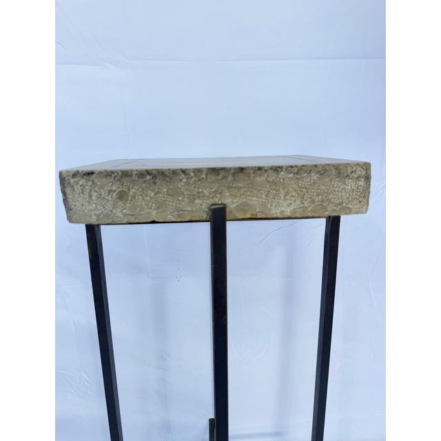Contemporary Printing Stone Side Table For Sale - Image 3 of 7