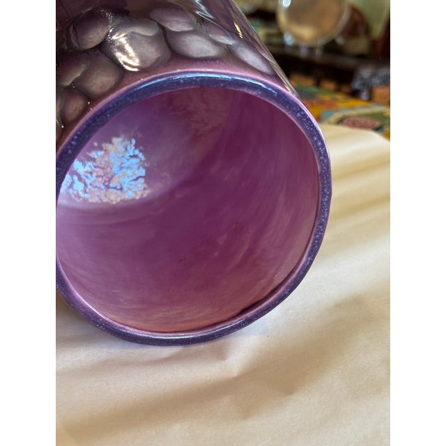 Purple Mid-Century Modern Drip Glaze, Purple Pot or Vase For Sale - Image 8 of 8