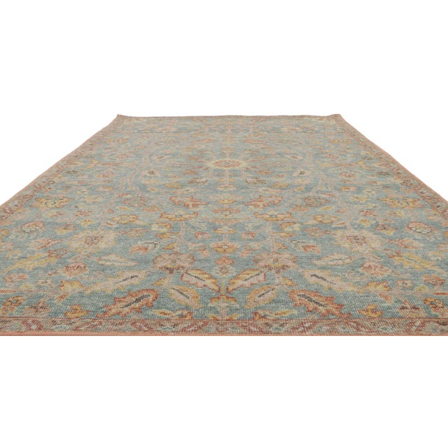 Farmhouse Distressed Rug With Modern Vintage Style, 05'03 X 07'11 For Sale - Image 3 of 9