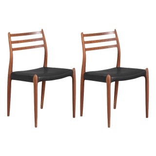 Model 78 Dining Chairs by Niels Otto Møller for J.L. Møller Mobelfabrik, Denmark, 1950s, Set of 2 For Sale
