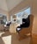 A Pair of Custom Blue Wingback Chairs Blue Herringbone by Mitchell Gold & Bob Williams / Navy Blue Linen by Restoration Hardware For Sale - Image 14 of 18