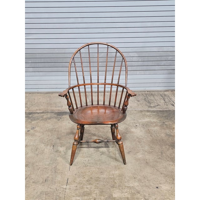 American Late 20th Century Warren Chair Company Sack Back Windsor Arm Chair For Sale - Image 3 of 8