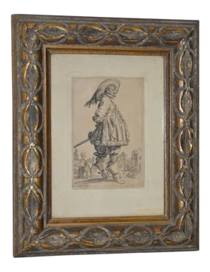 Jacques Callot "The Musketeer" Engraving From the Les Nobles Series 18th to 19th C.