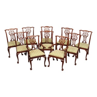 Councill Chippendale Style Set of Ten Mahogany Dining Chairs For Sale