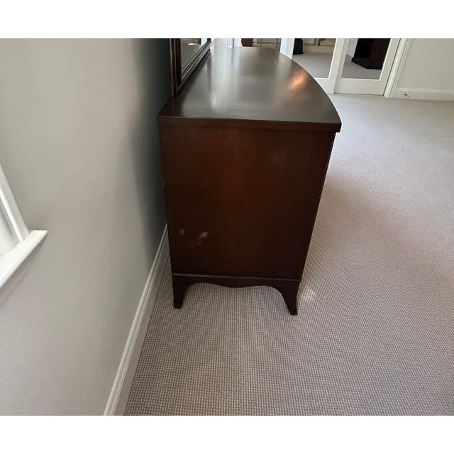 Vintage Mahogany 12-Drawer Dresser | Mahogany Chest of Drawers With Brass Hardware | Federal Style Furniture For Sale - Image 9 of 12