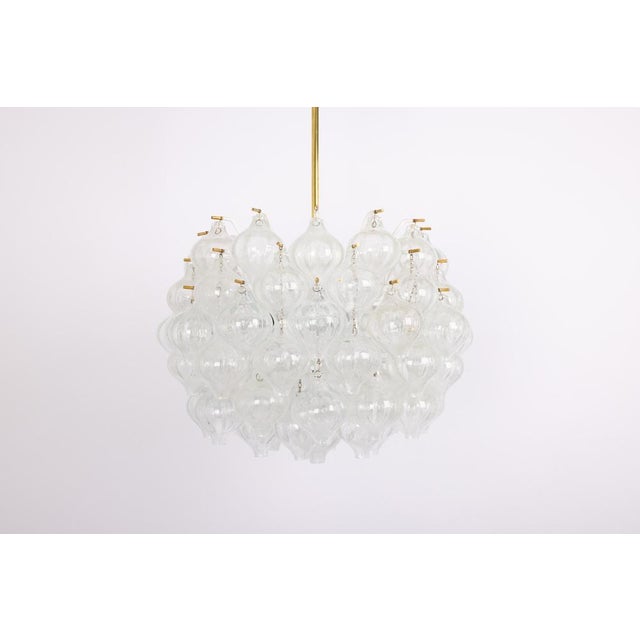 Large Tulipan Glass Chandelier from Kalmar, Austria, 1960s For Sale - Image 3 of 16